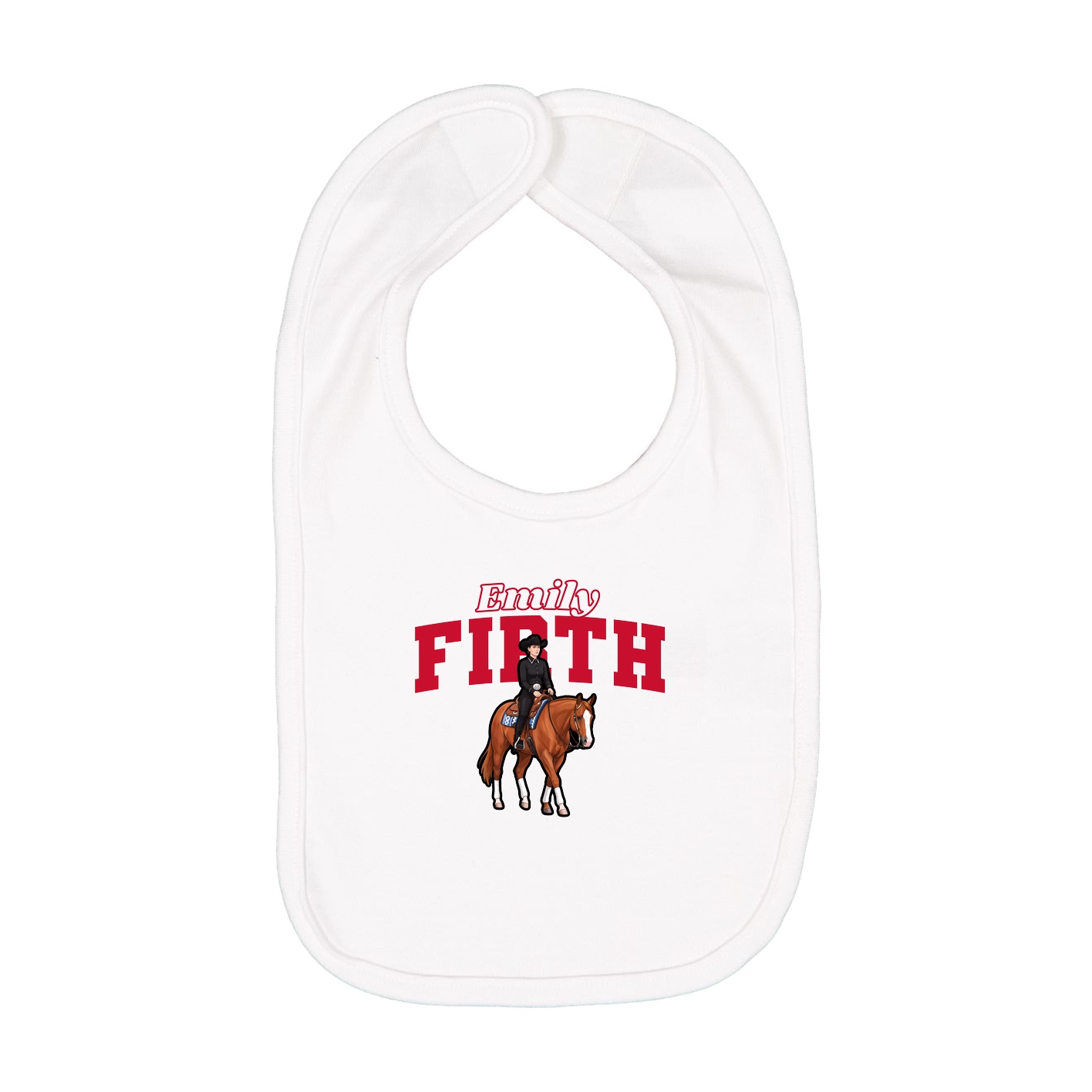 Infant Bib — Name Arch in White