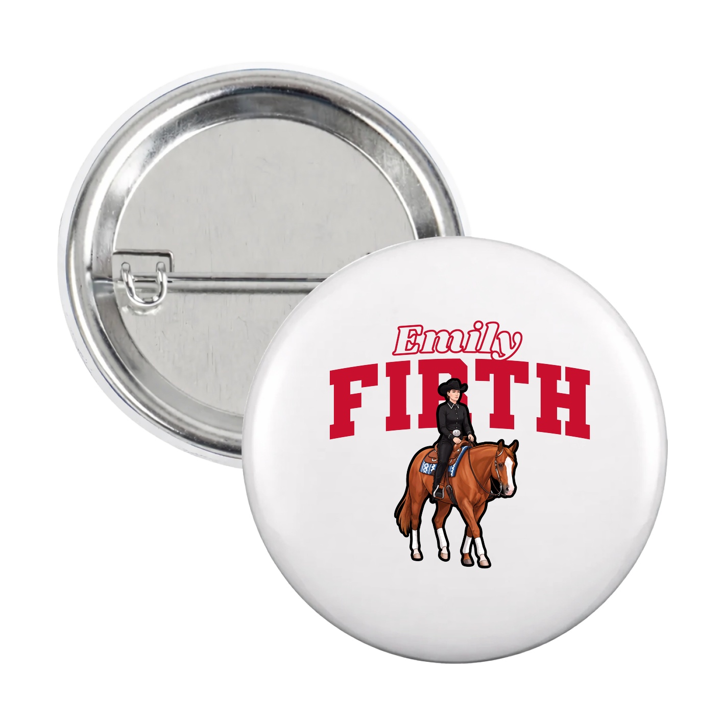 Game Day Button — Name Arch in White