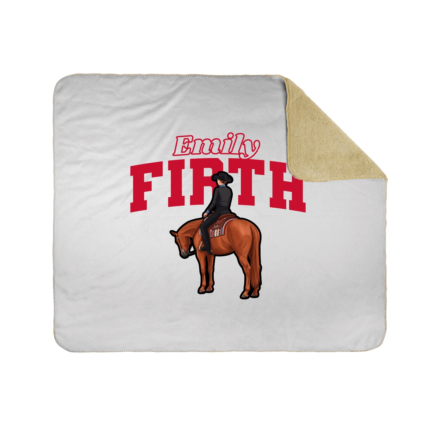 Throw Blanket — Name Arch in White