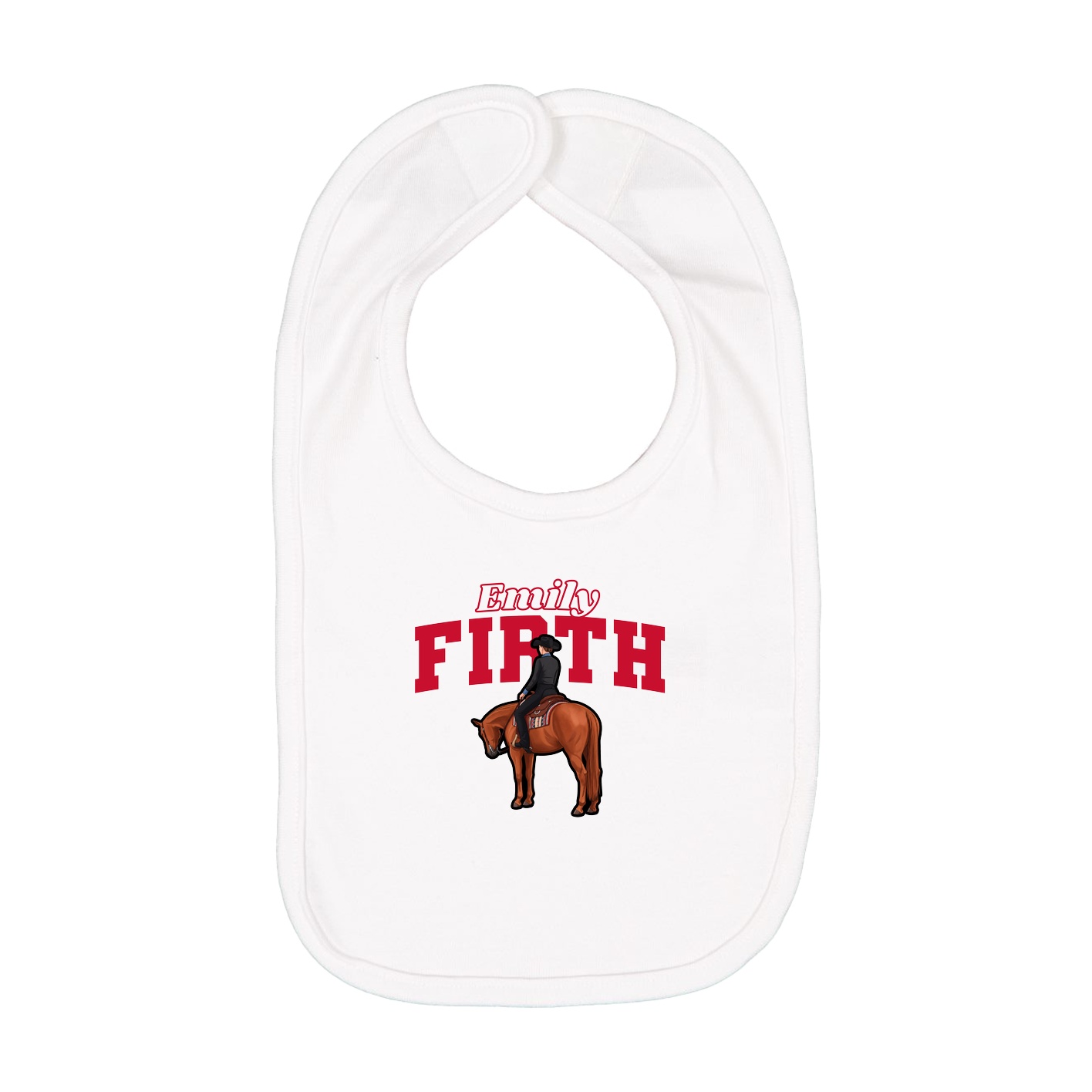 Infant Bib — Name Arch in White