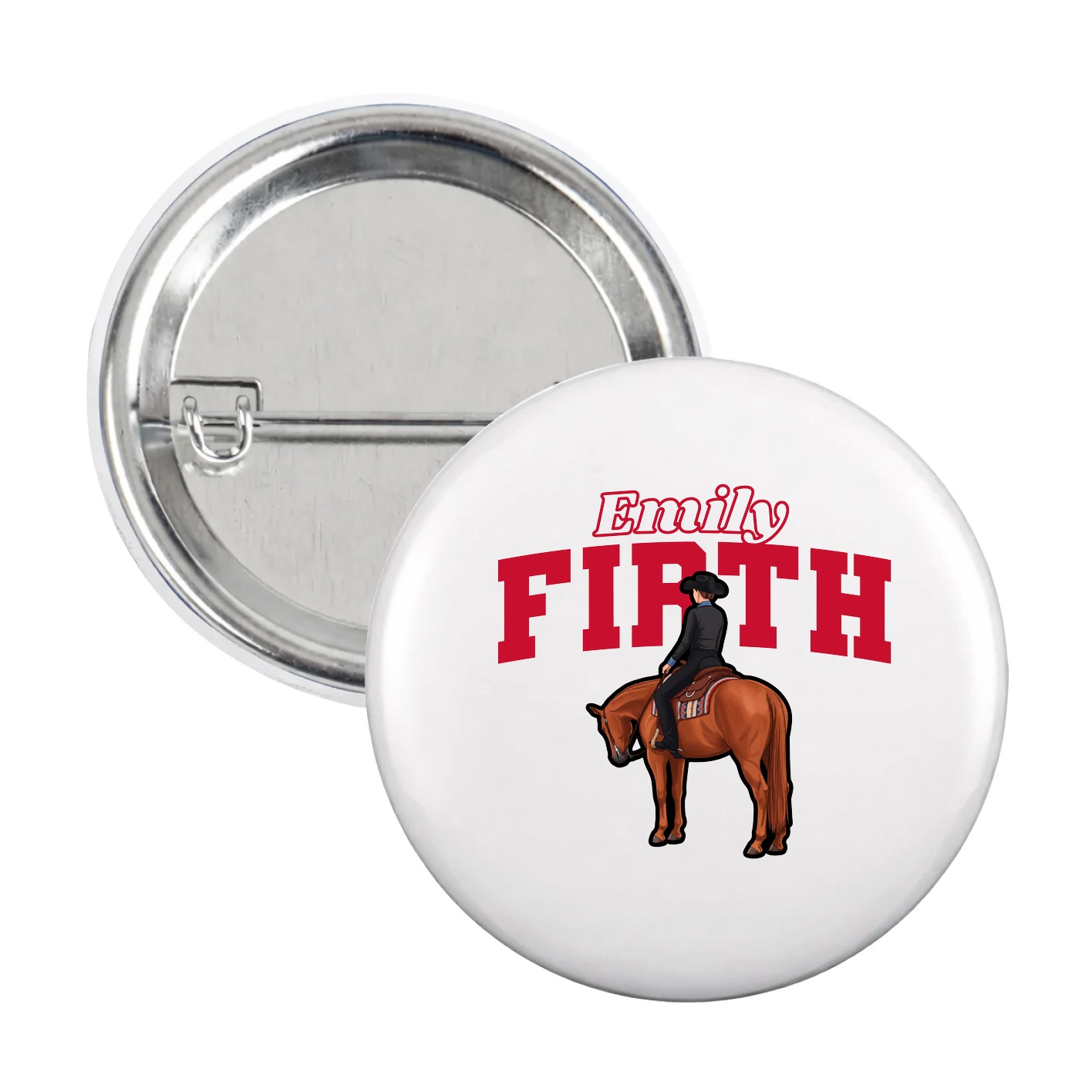 Game Day Button — Name Arch in White