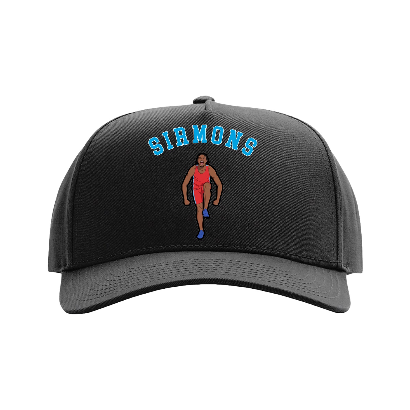 Full Fabric Five-Panel Champ Cap — Shirsey Arch in Black