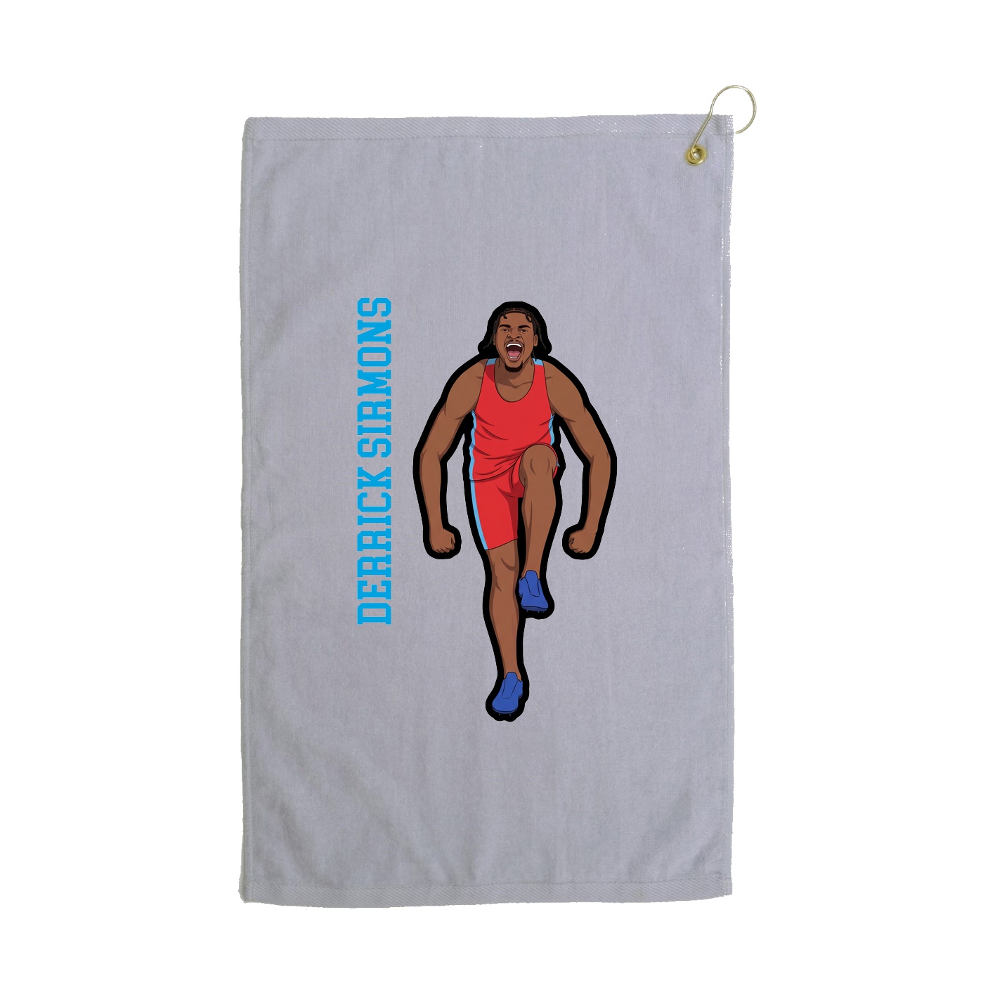Golf Towel — Name Vertical in Grey