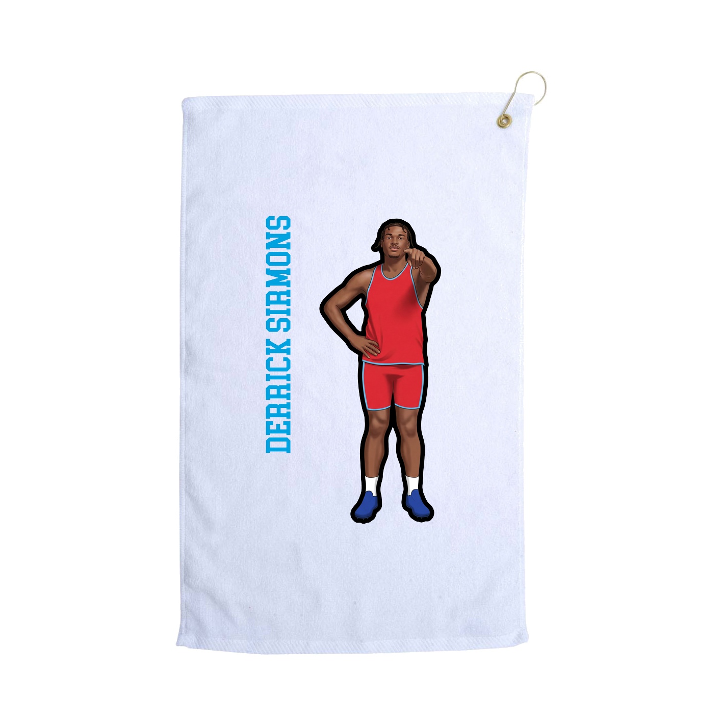 Golf Towel — Name Vertical in White