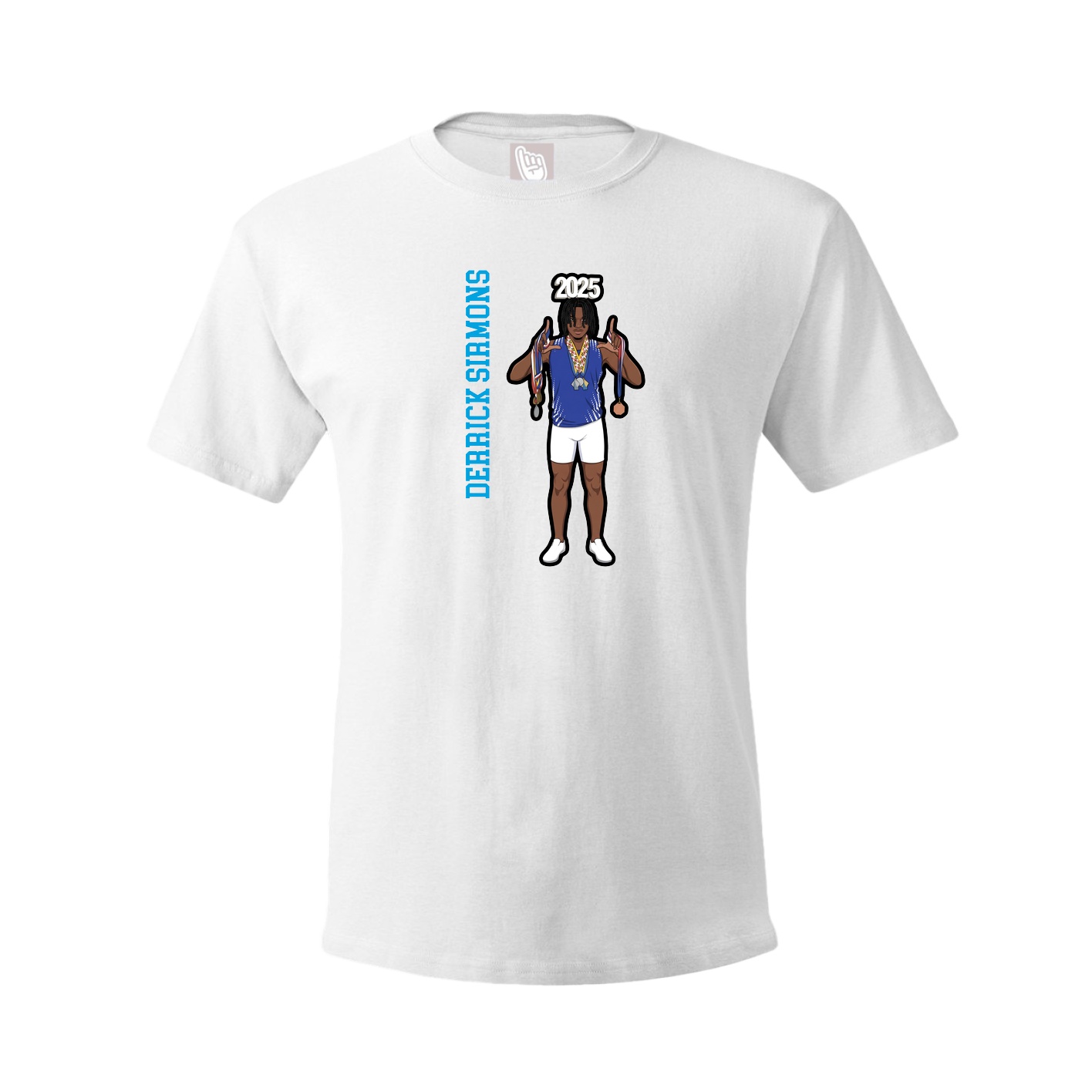 Youth Tee — Name Vertical in White