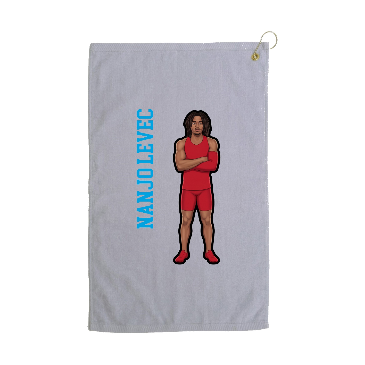 Golf Towel — Name Vertical in Grey