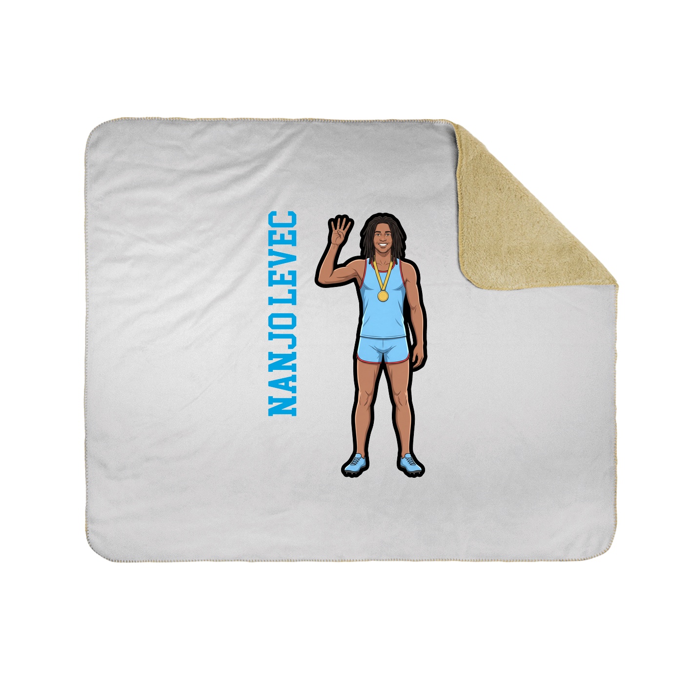Throw Blanket — Name Vertical in White