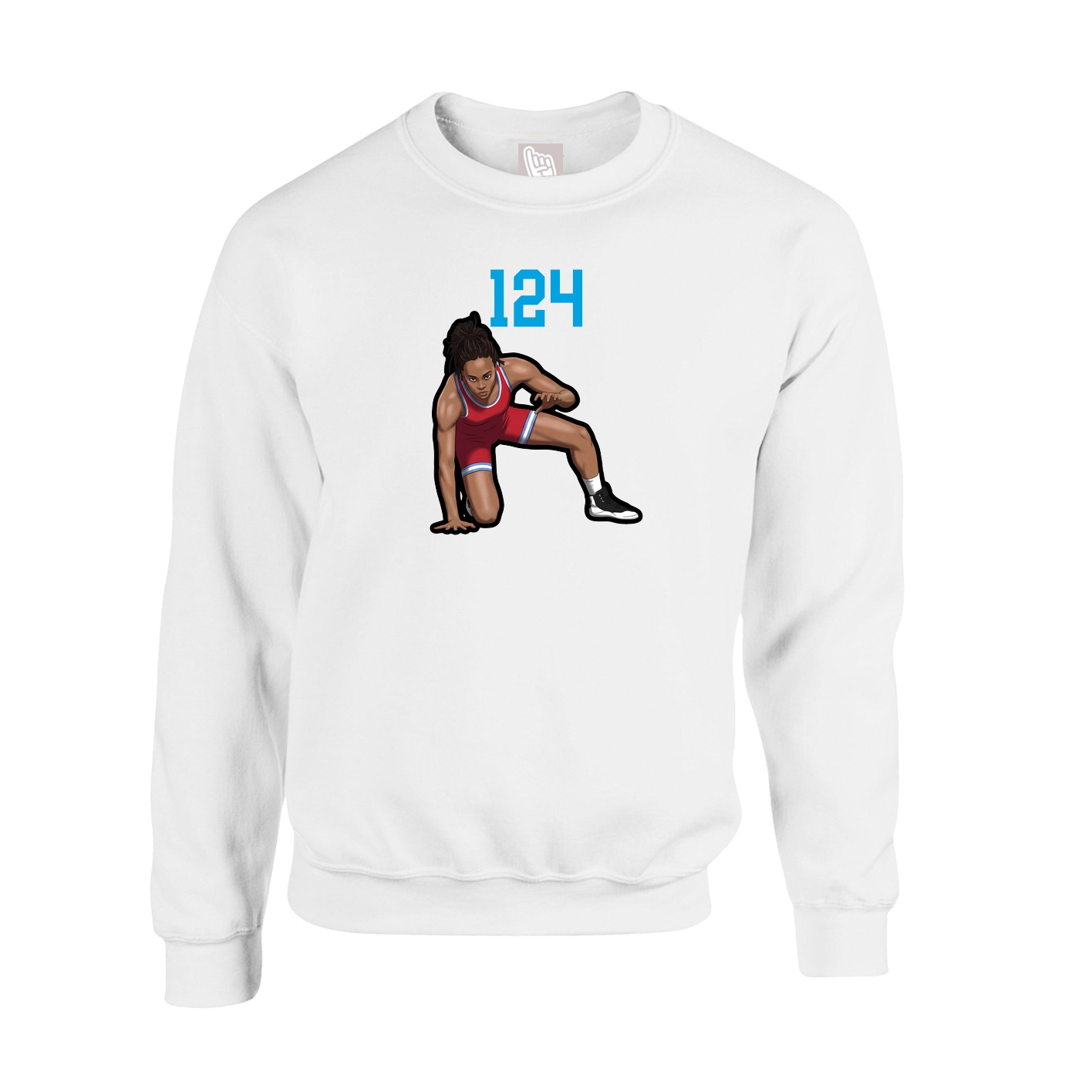 Fleece Crew — Number Top in White