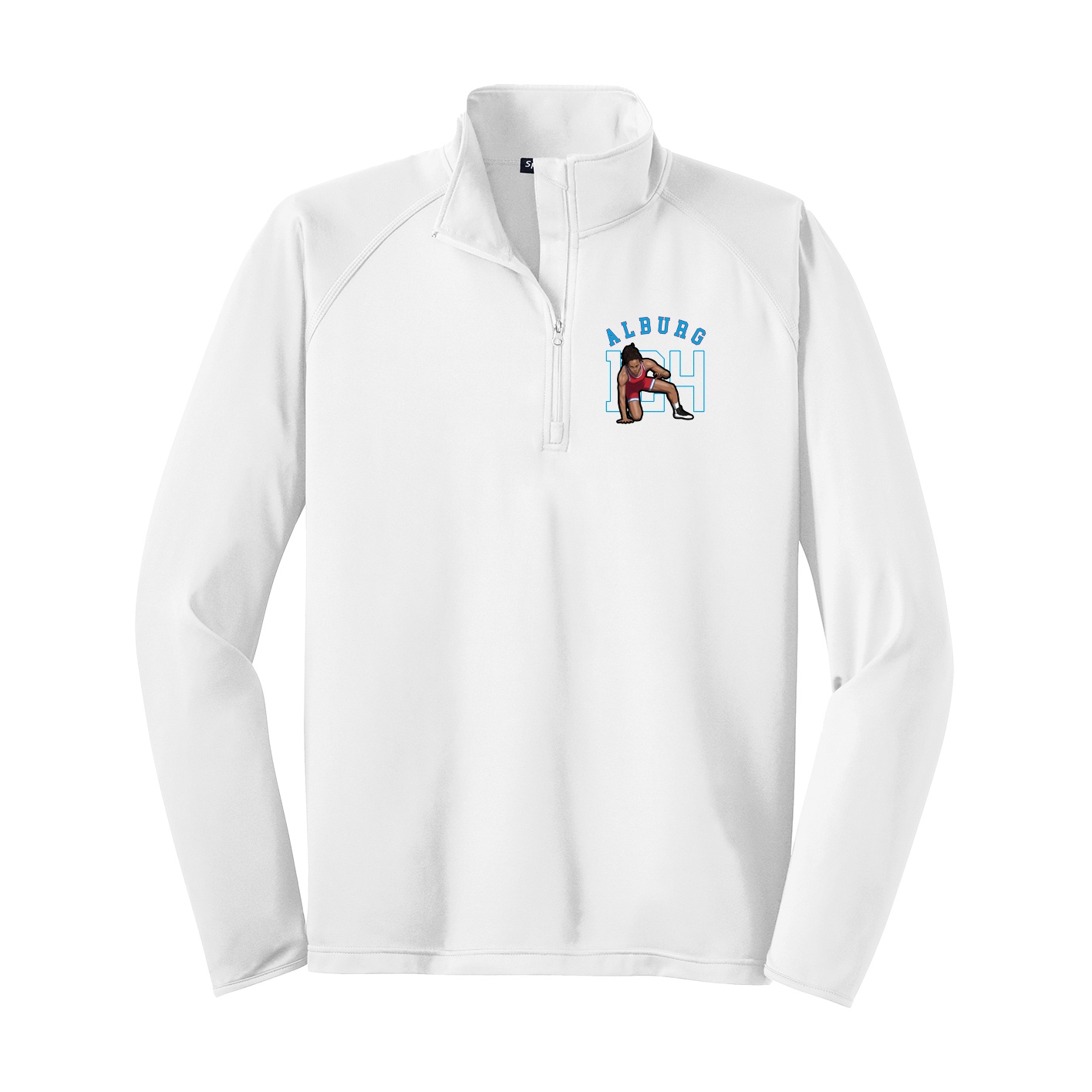 Q-Zip Pullover — Shirsey Arch in White