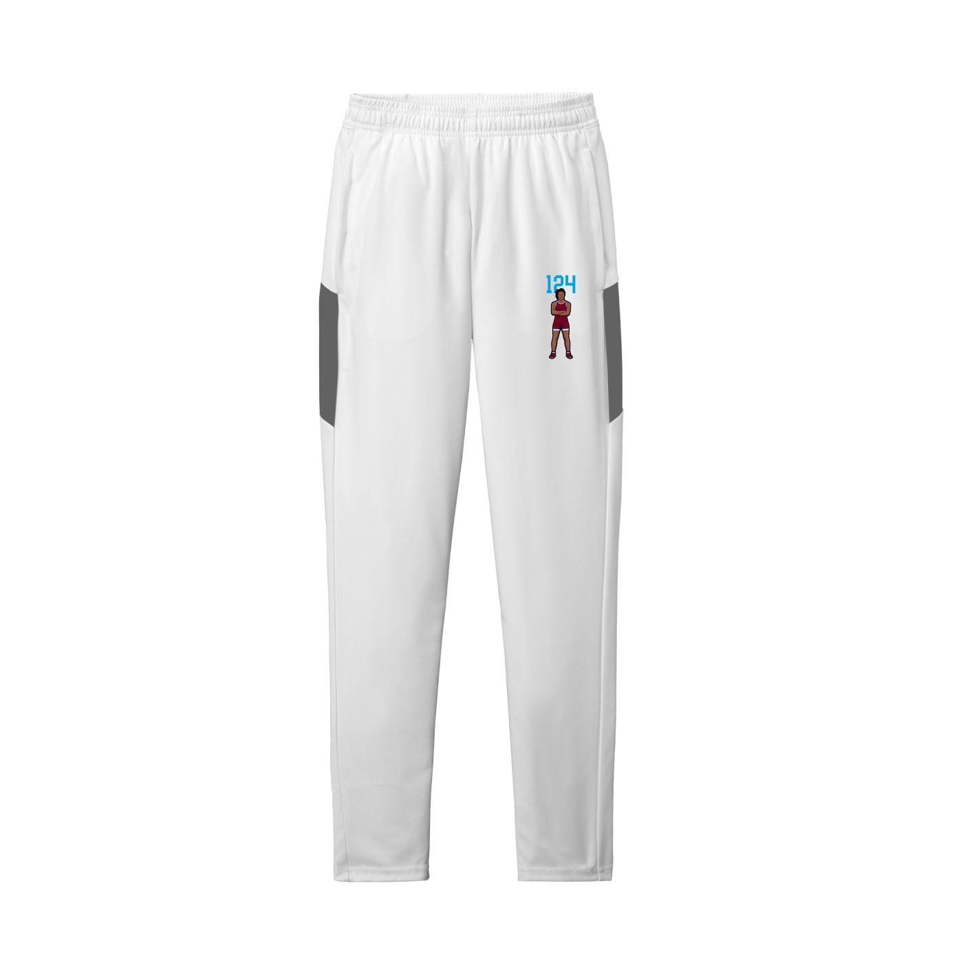Team Travel Pant — Number Top in White/Grey