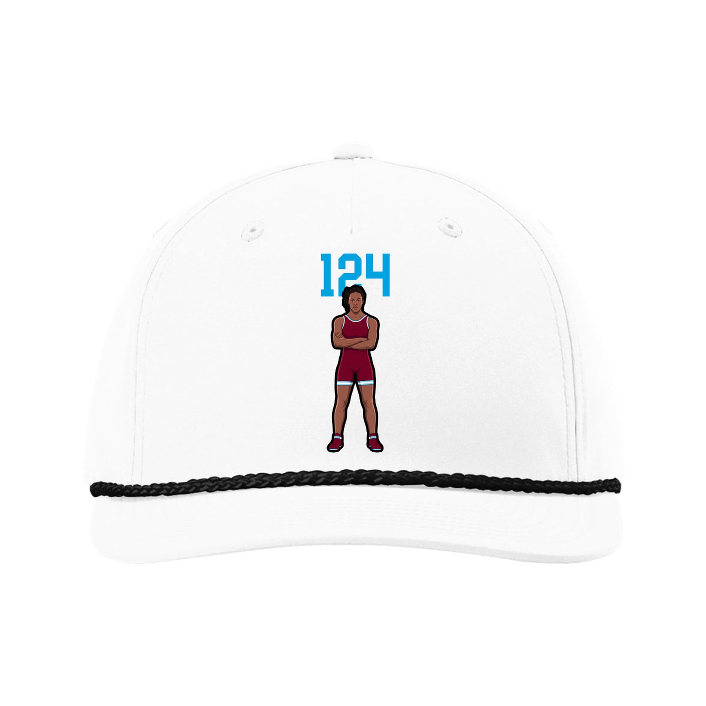 Five-Panel Classic Rope Cap — Number Top in White