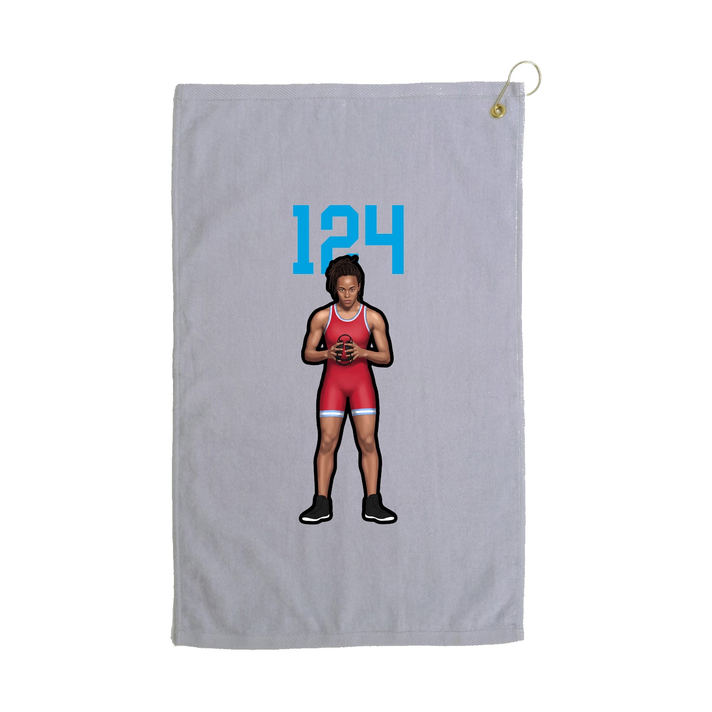 Golf Towel — Number Top in Grey