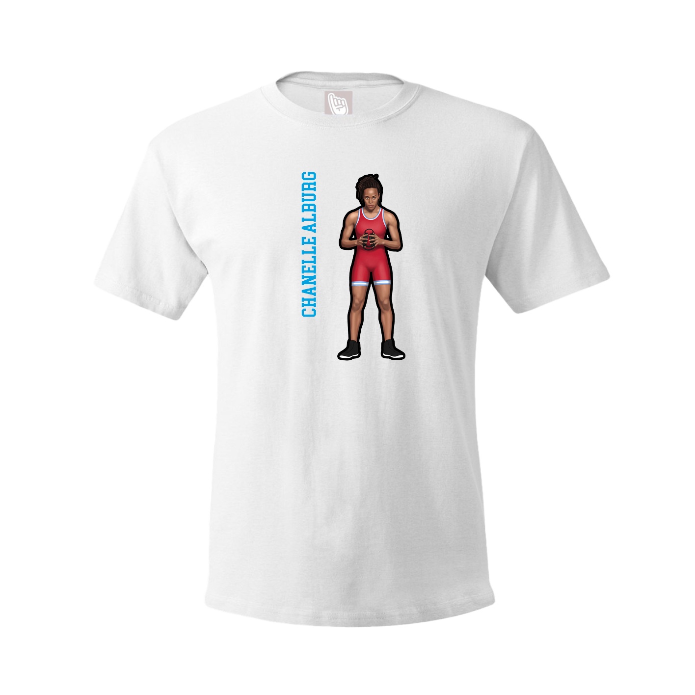 Tee — Name Vertical in White