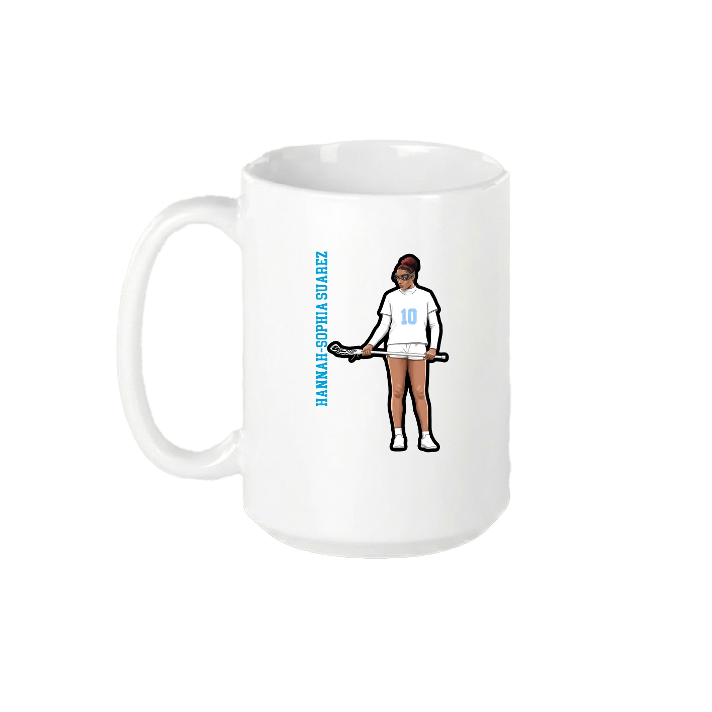 15oz Coffee Mug — Name Vertical in White