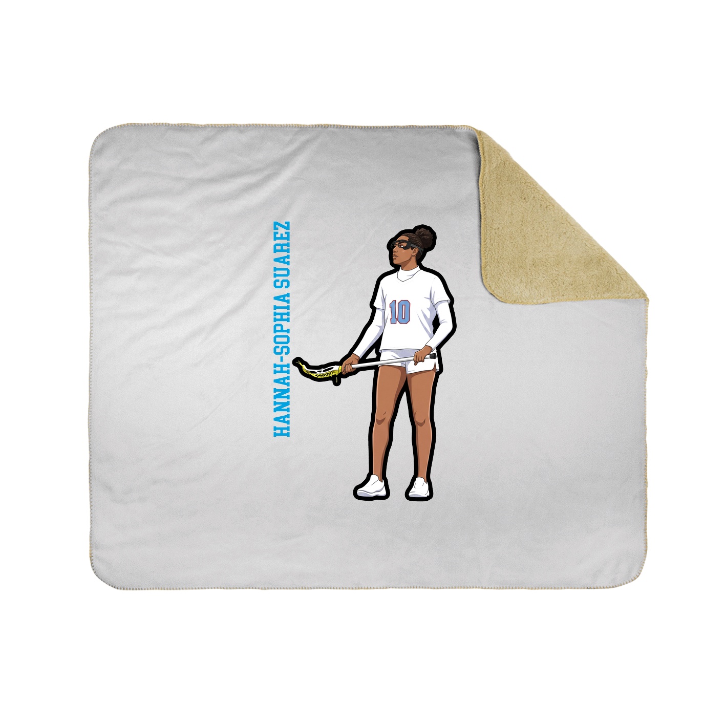 Throw Blanket — Name Vertical in White