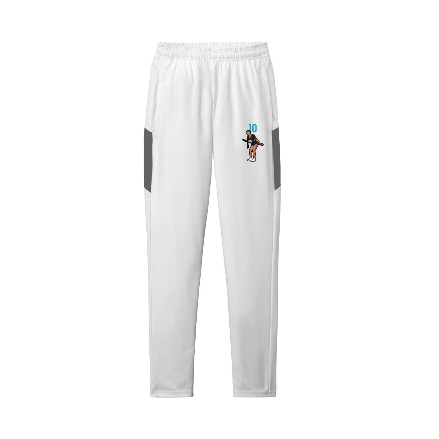 Team Travel Pant — Number Top in White/Grey