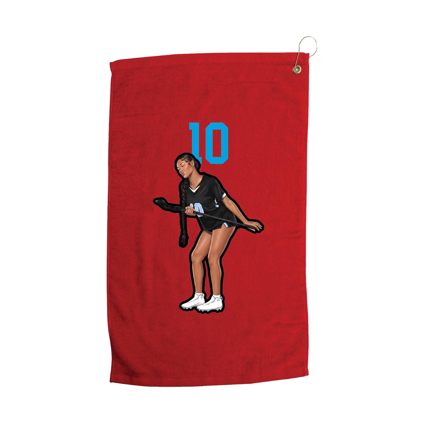 Golf Towel — Number Top in Red