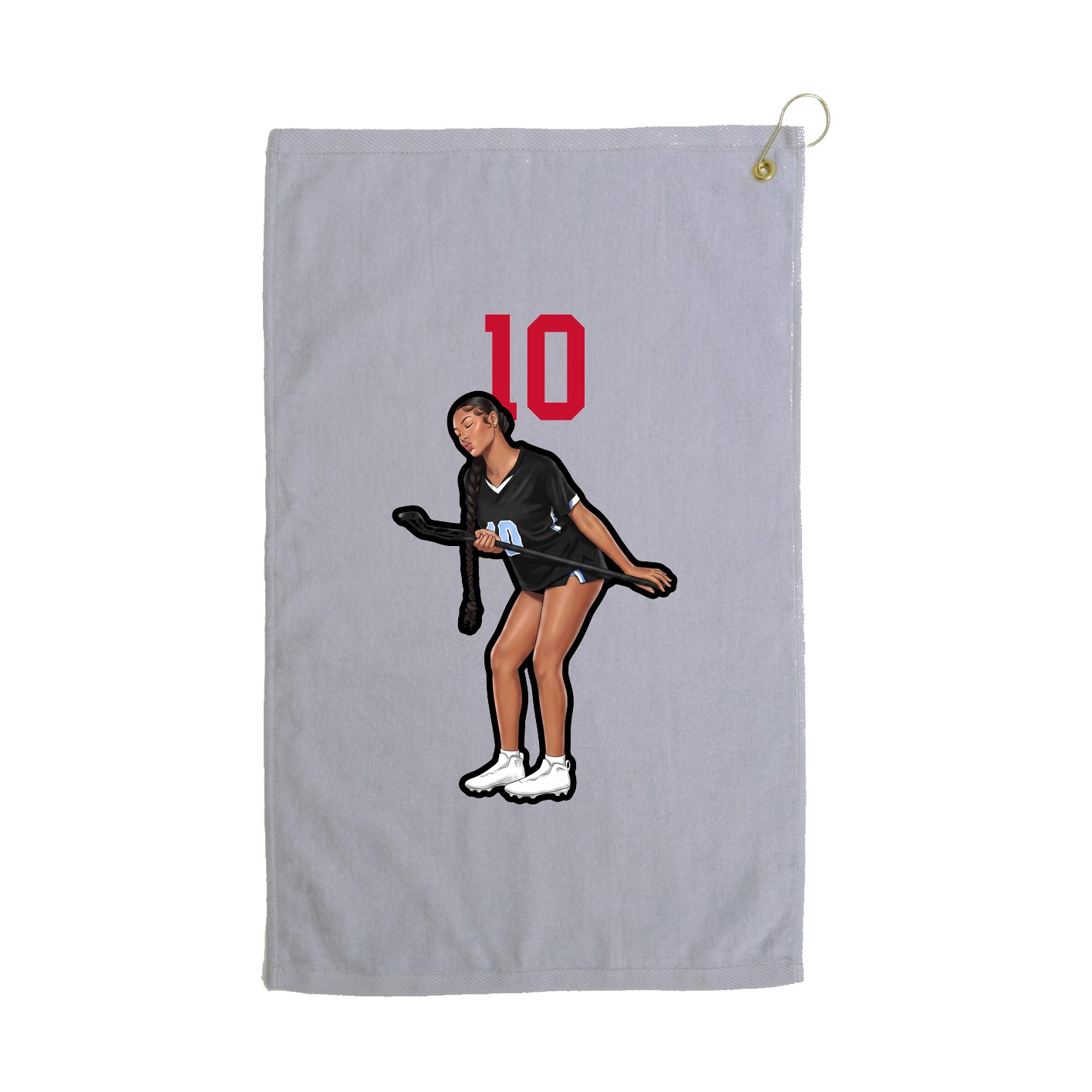 Golf Towel — Number Top in Grey