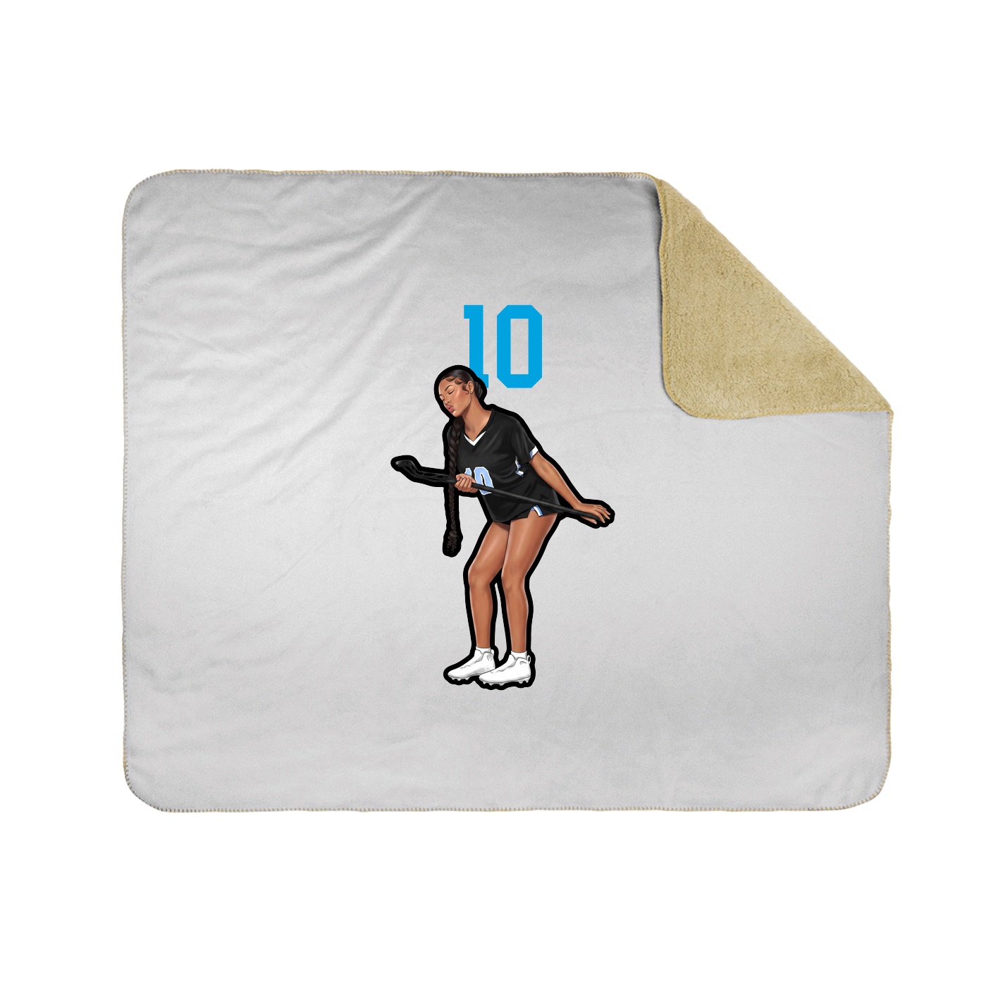 Throw Blanket — Number Top in White