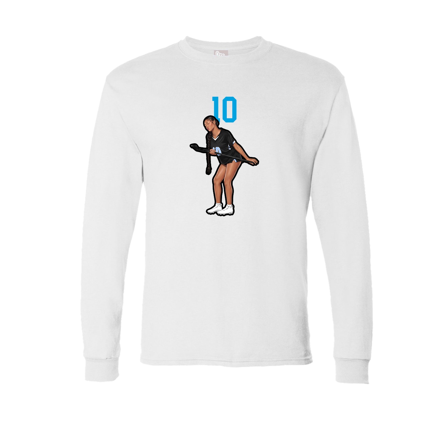Long Sleeve Tee — Number Top in White