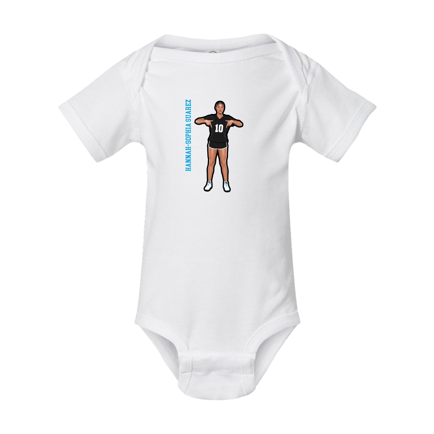 Baby Onesie — Name Vertical in White
