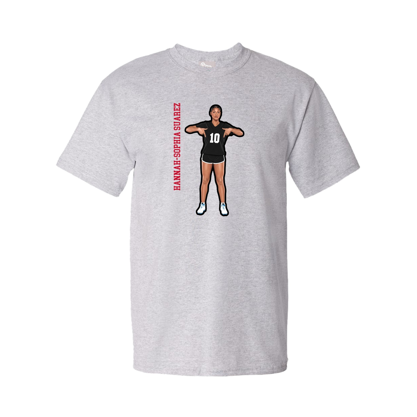 Tee — Name Vertical in Grey