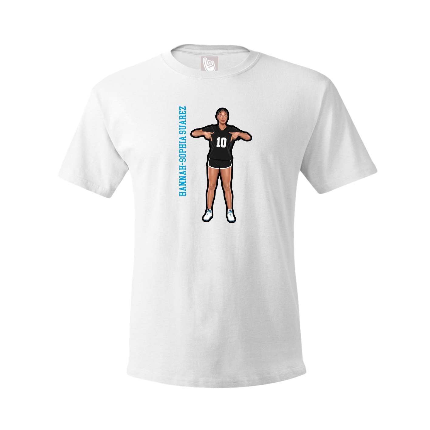 Tee — Name Vertical in White