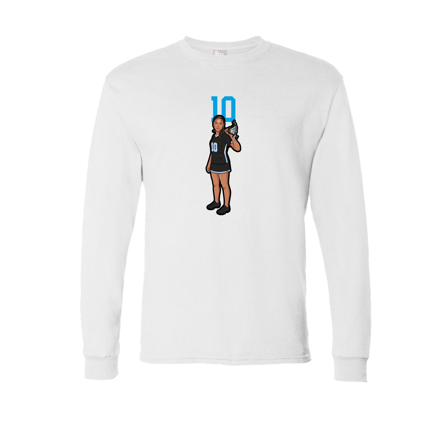 Long Sleeve Tee — Number Top in White