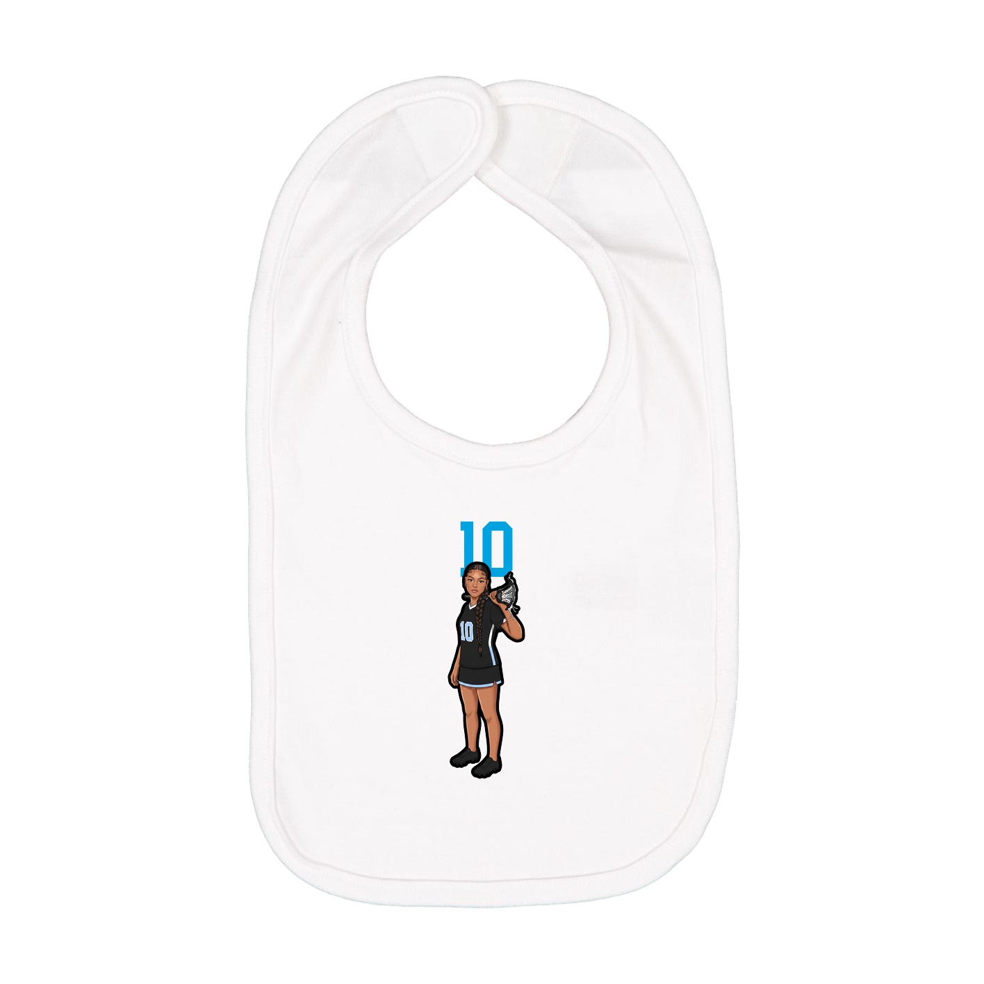 Infant Bib — Number Top in White