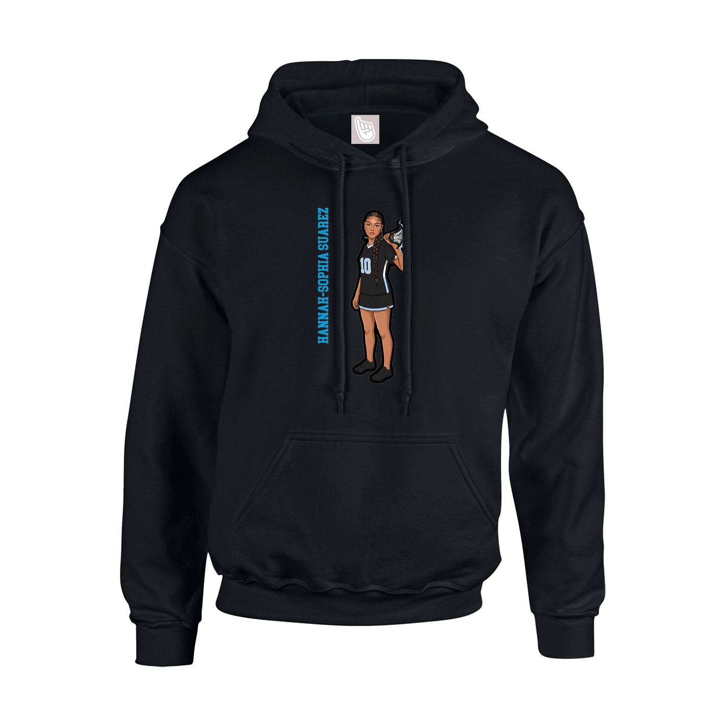 Youth Hoodie — Name Vertical in Black