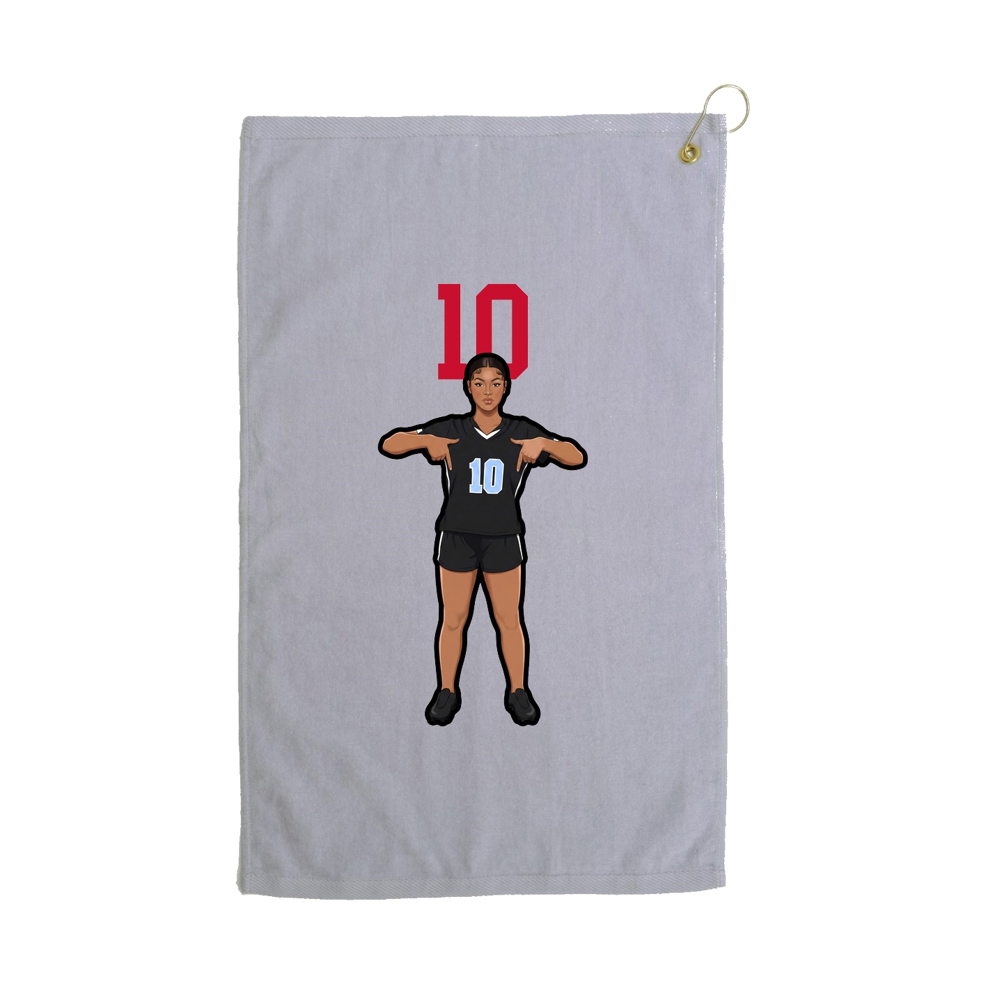 Golf Towel — Number Top in Grey
