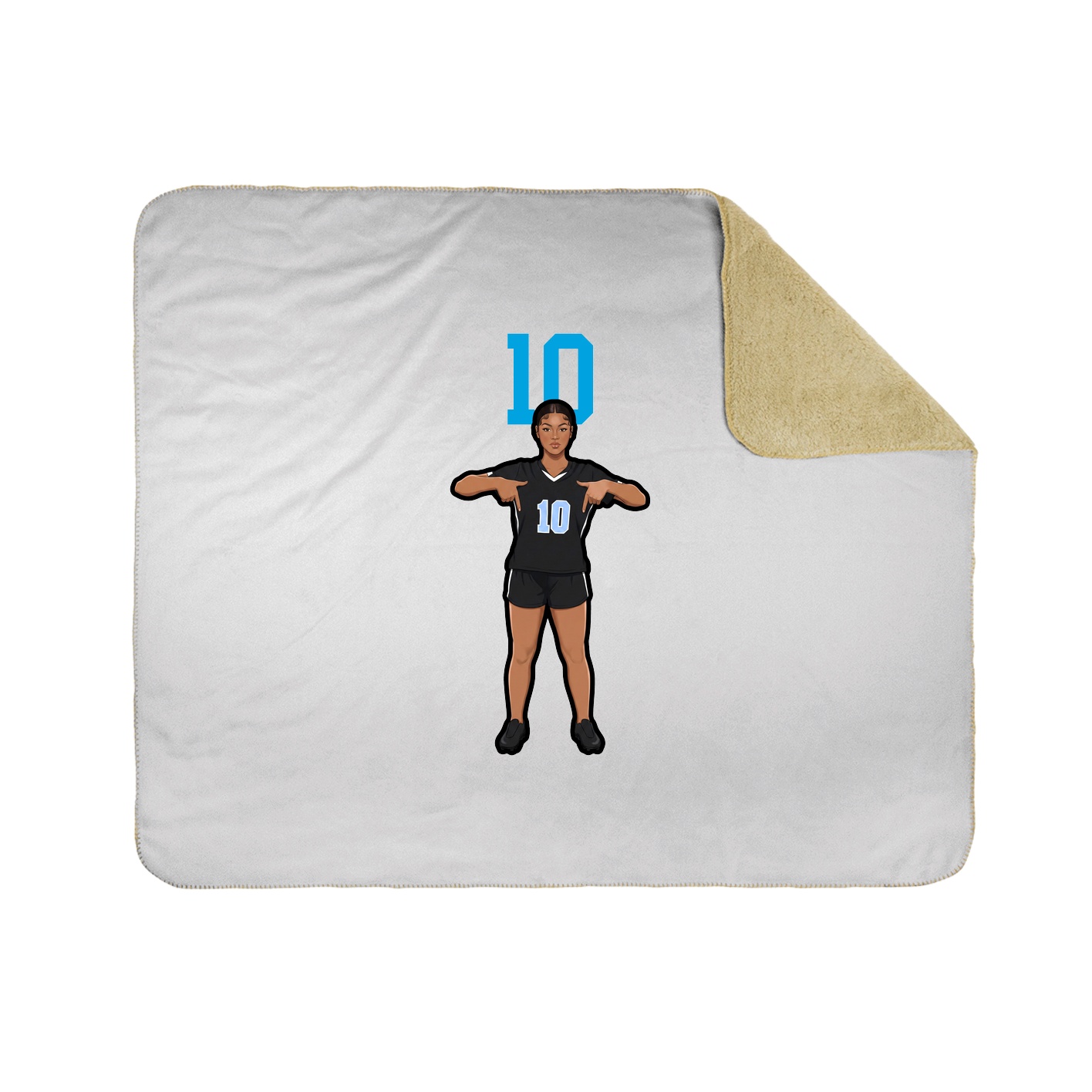 Throw Blanket — Number Top in White