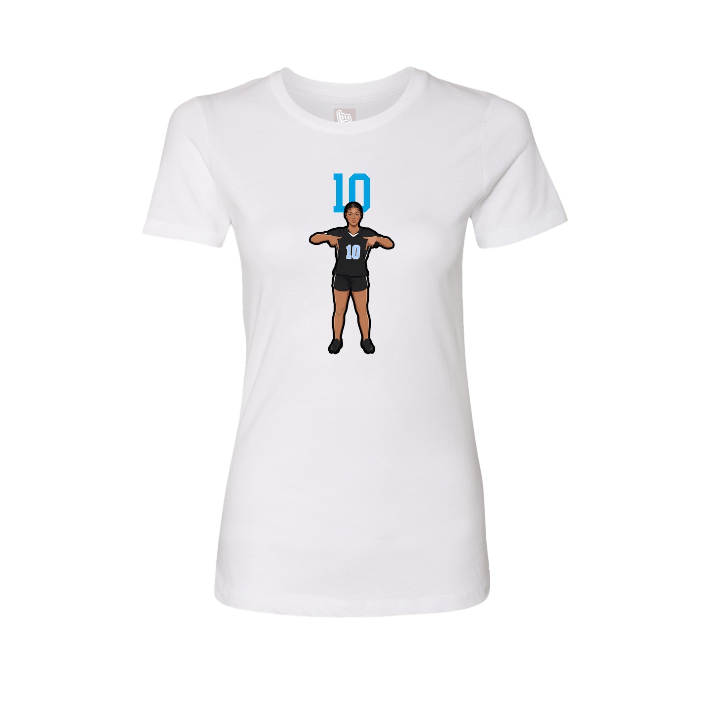 Womens Tee — Number Top in White