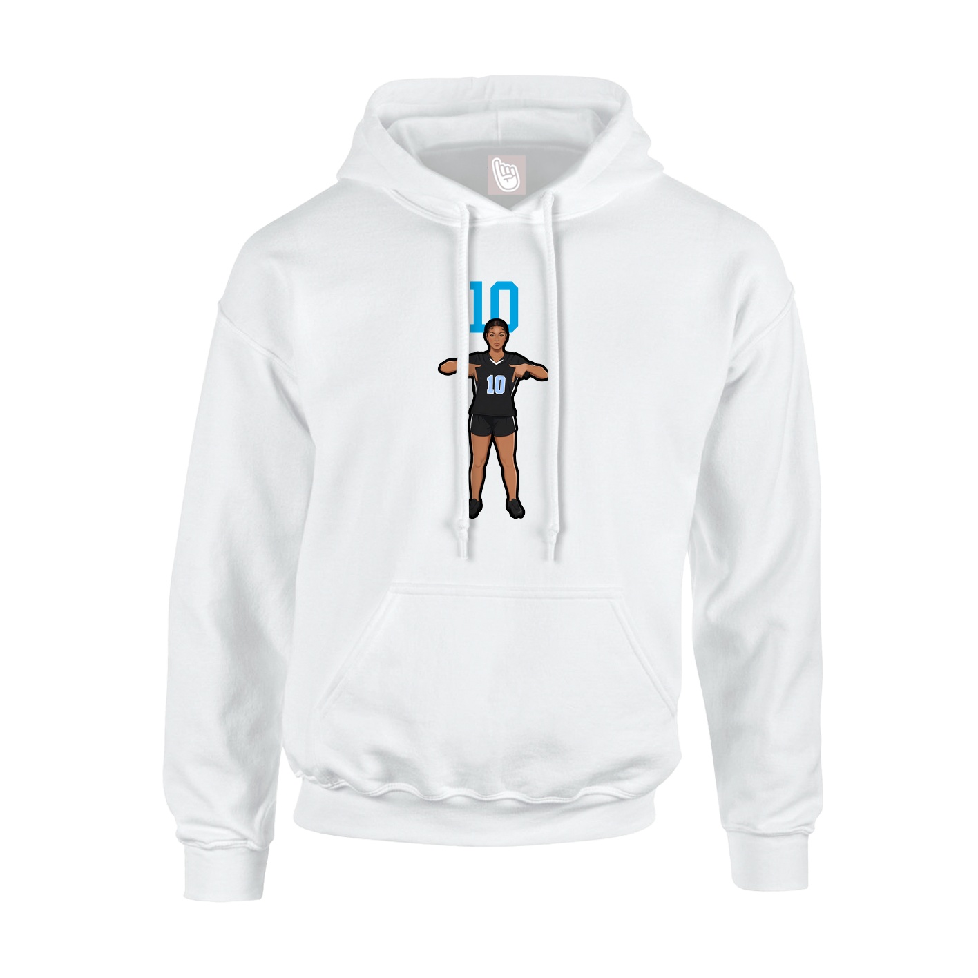 Youth Hoodie — Number Top in White