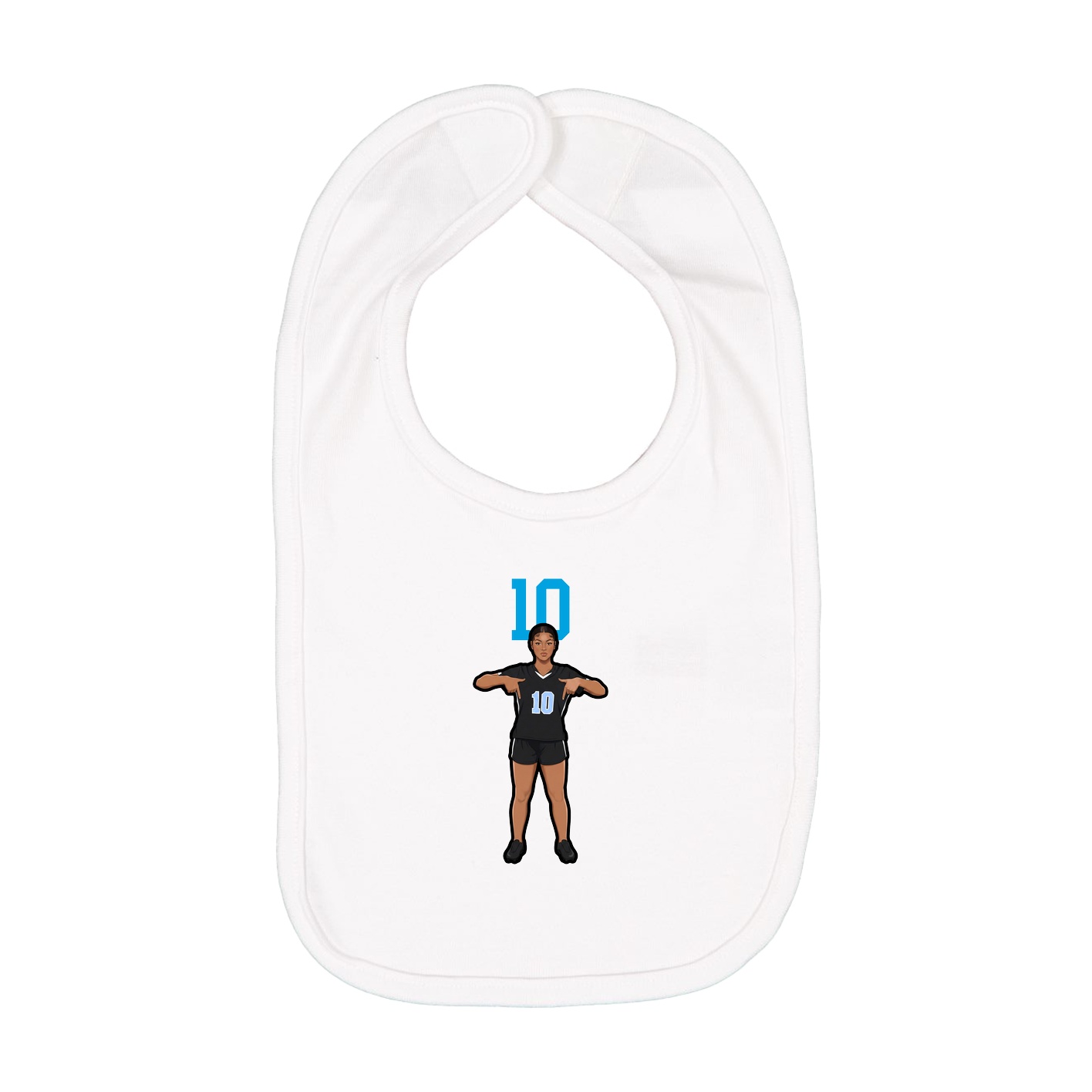 Infant Bib — Number Top in White