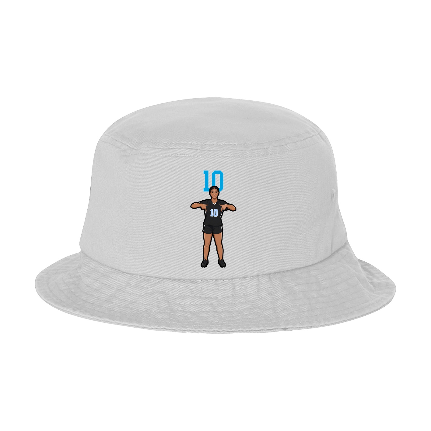 Bucket Cap — Number Top in White