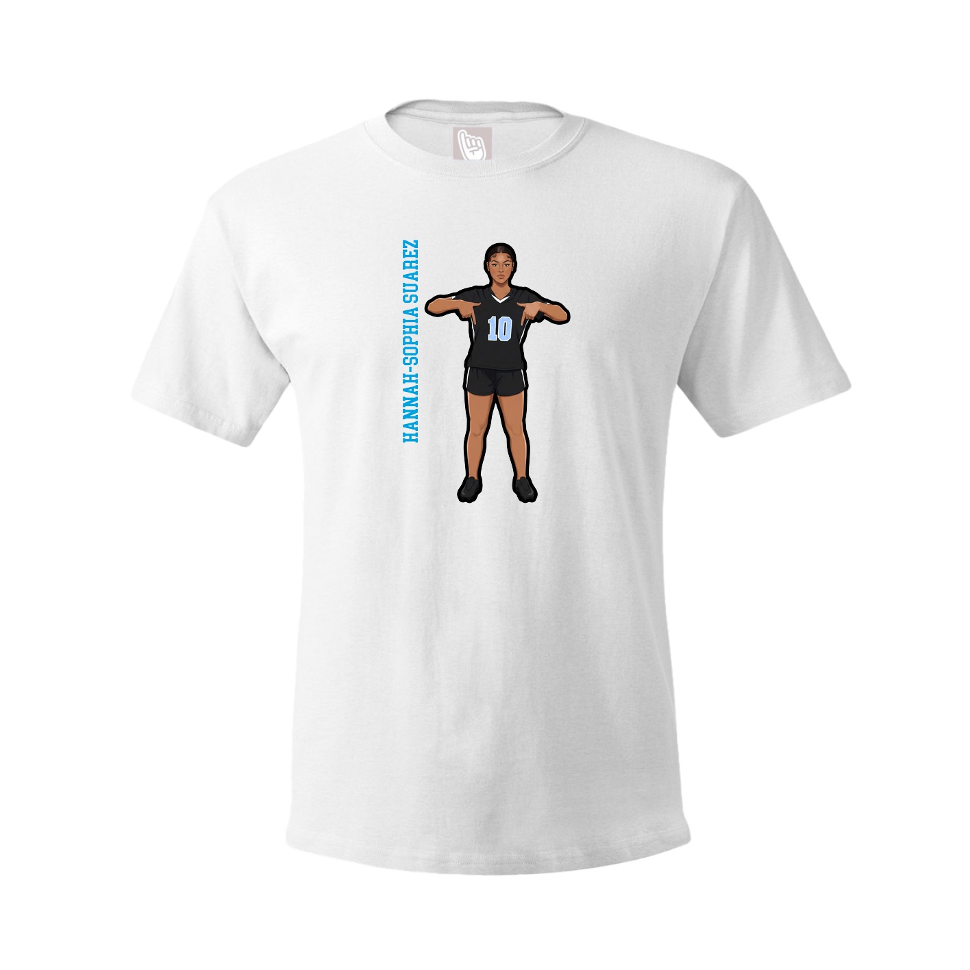 Tee — Name Vertical in White
