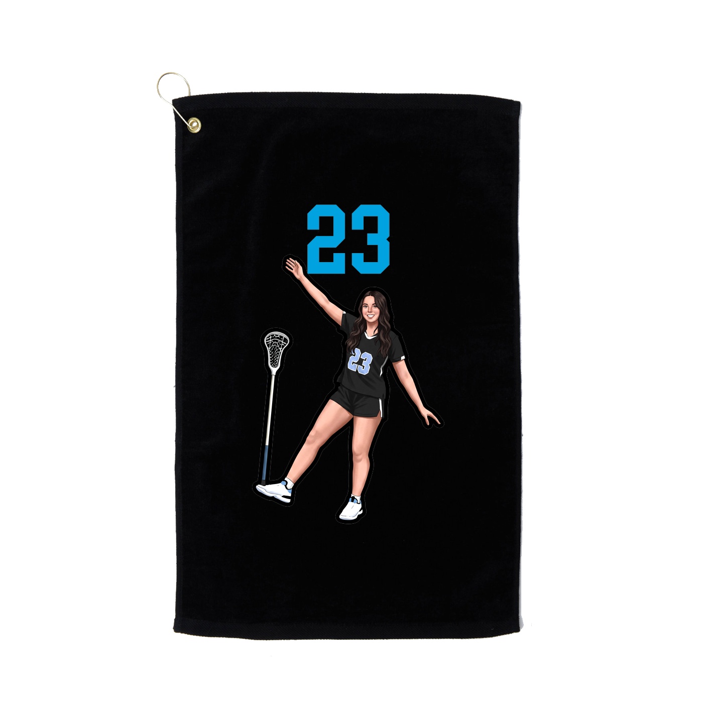 Golf Towel — Number Top in Black