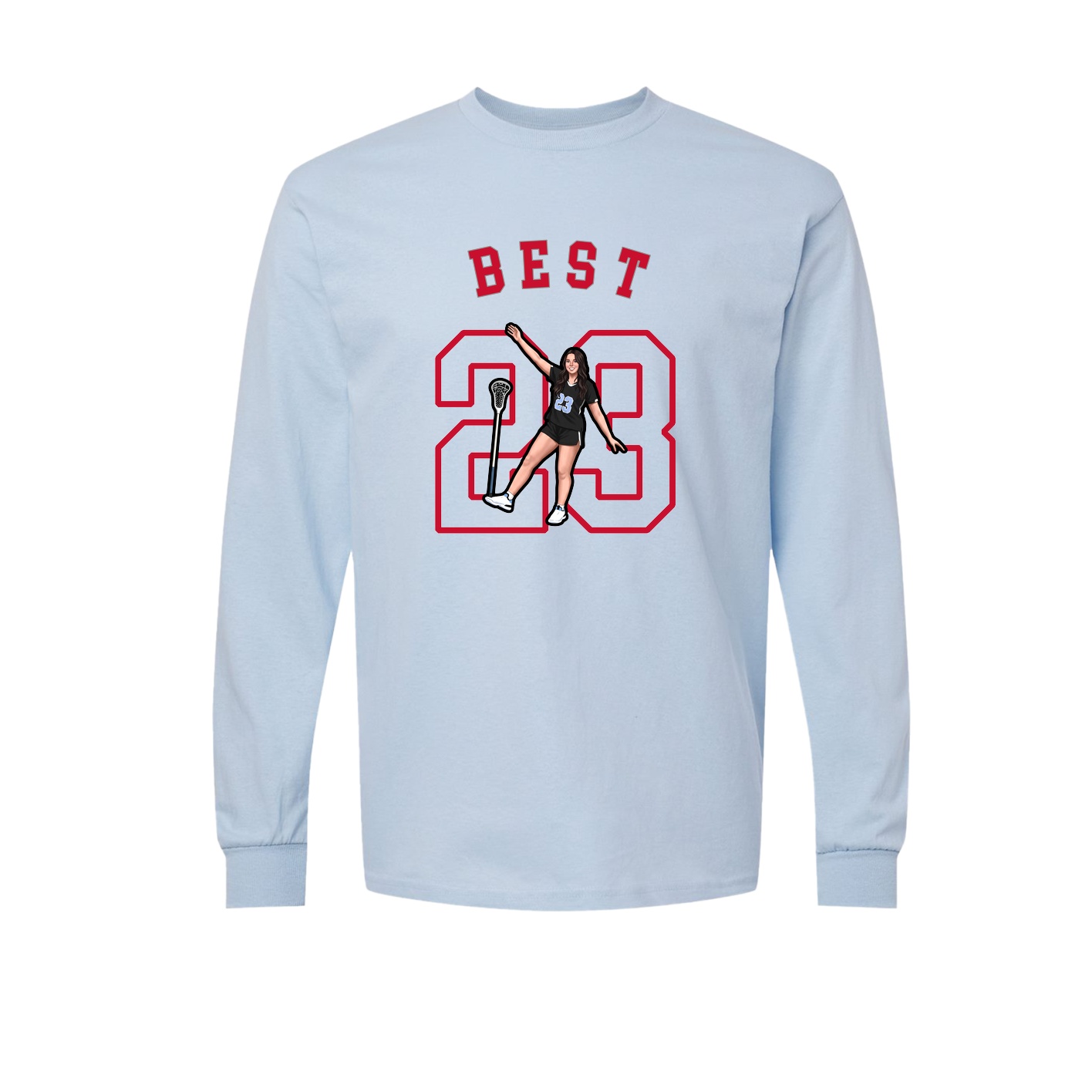 Long Sleeve Tee — Shirsey Arch in Light Blue