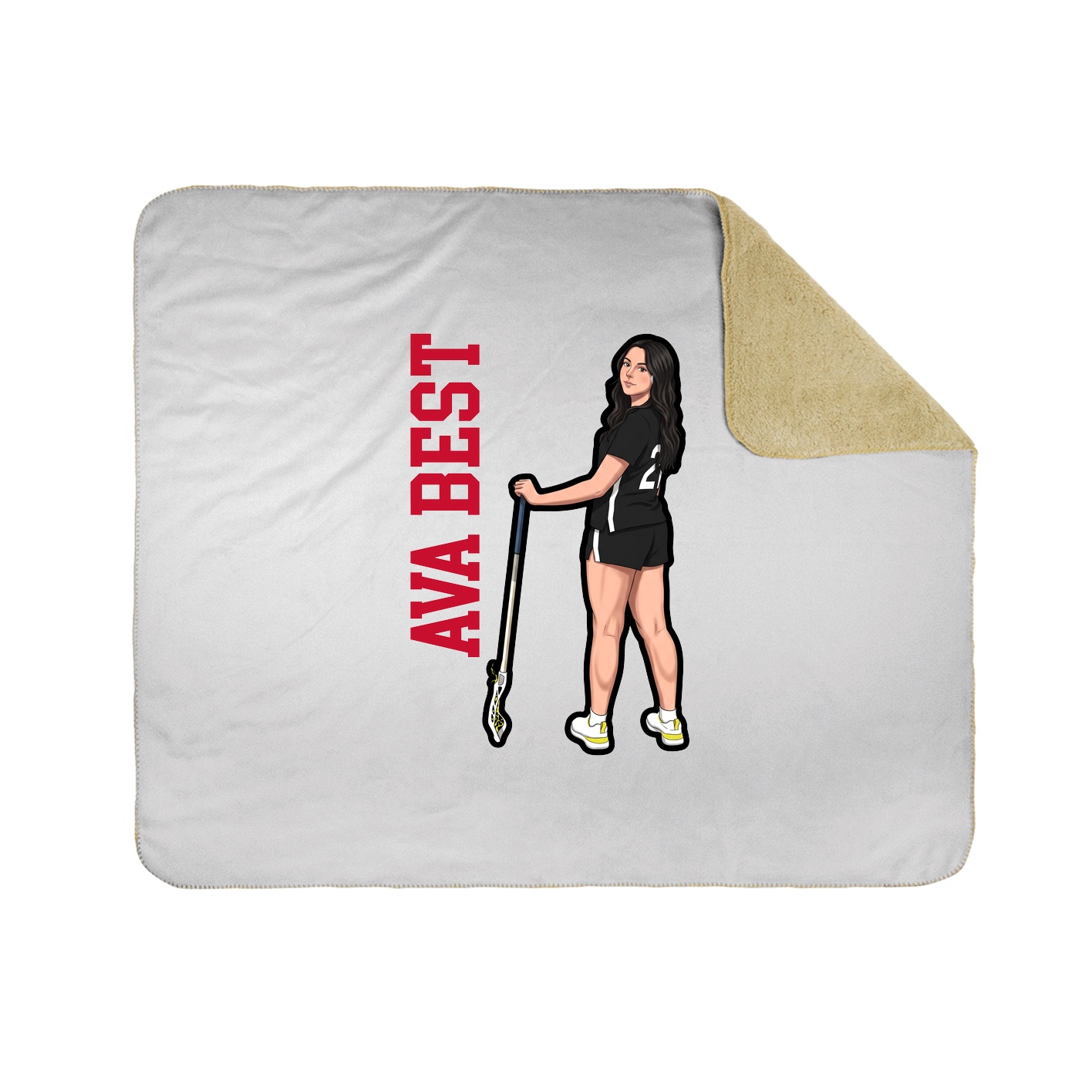 Throw Blanket — Name Vertical in White