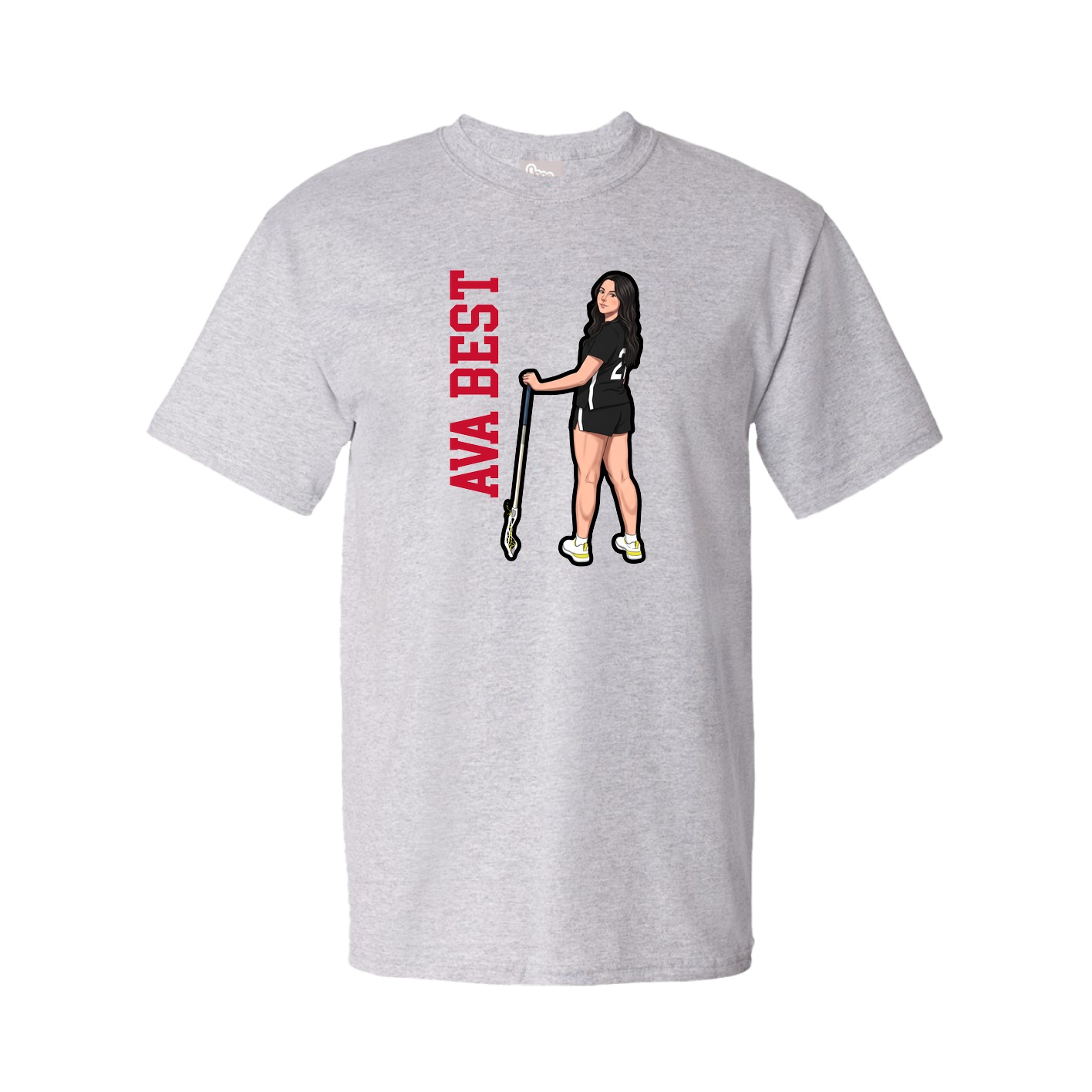 Tee — Name Vertical in Grey