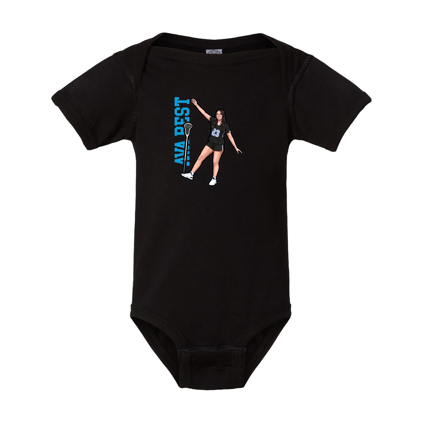 Baby Onesie — Name Vertical in Black