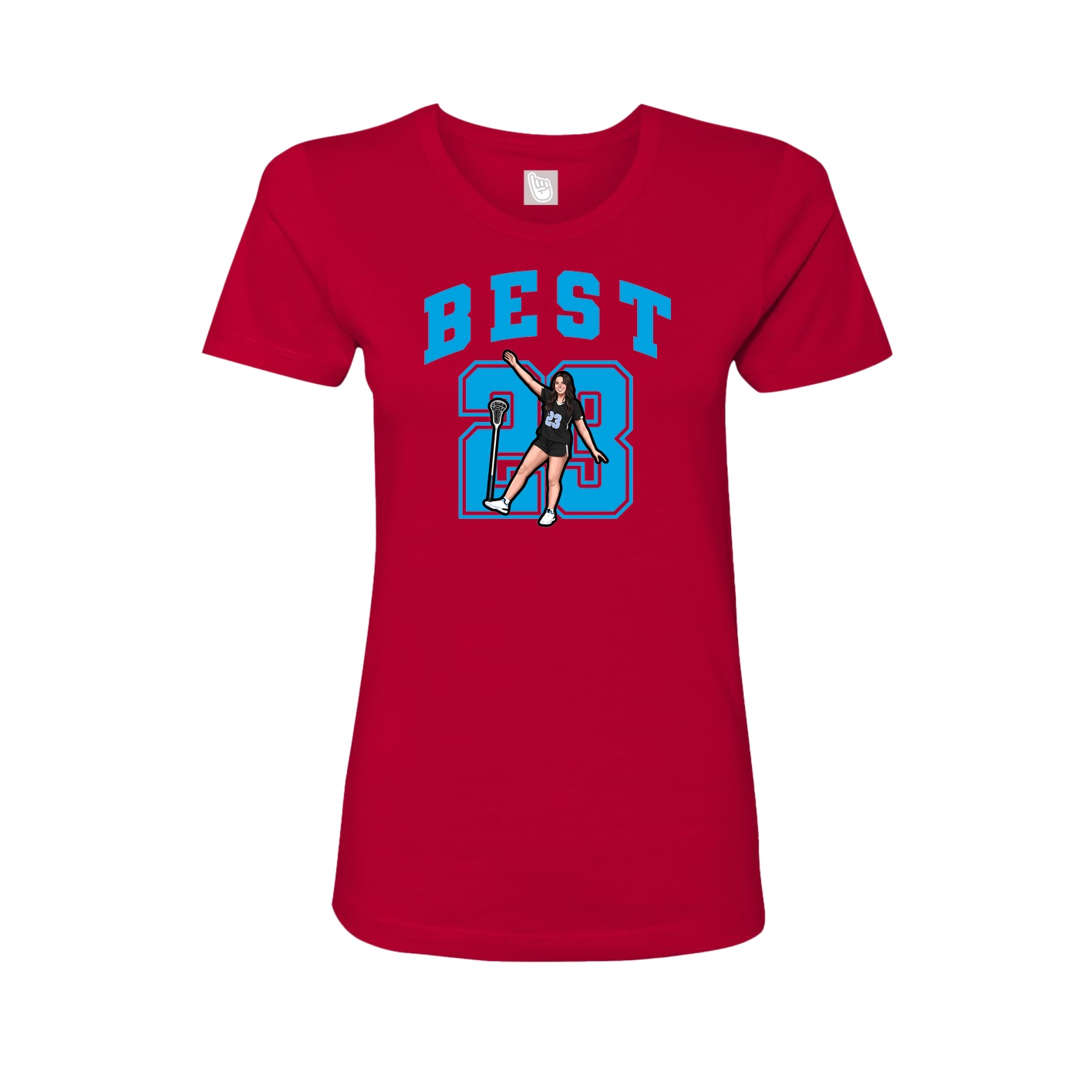 Fitted Women's Tee — Number in Red