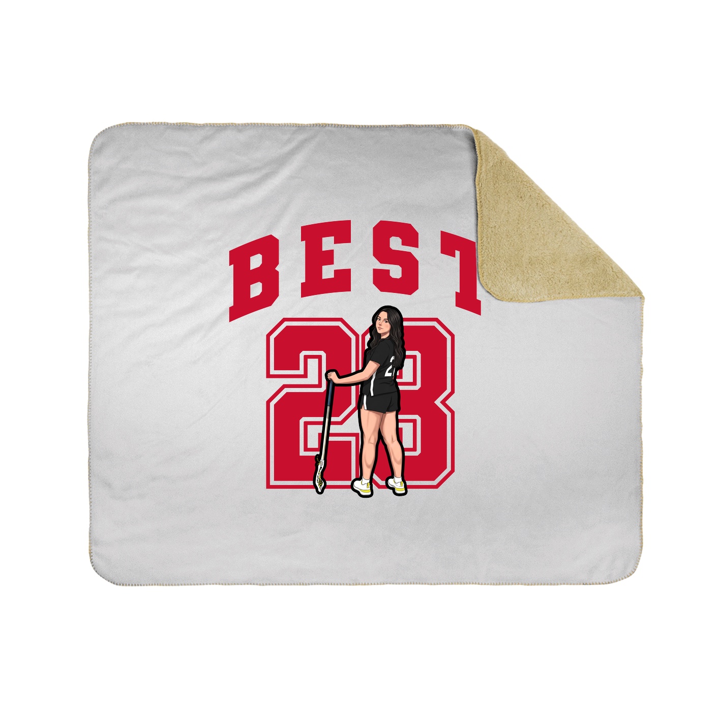 Throw Blanket — Number in White