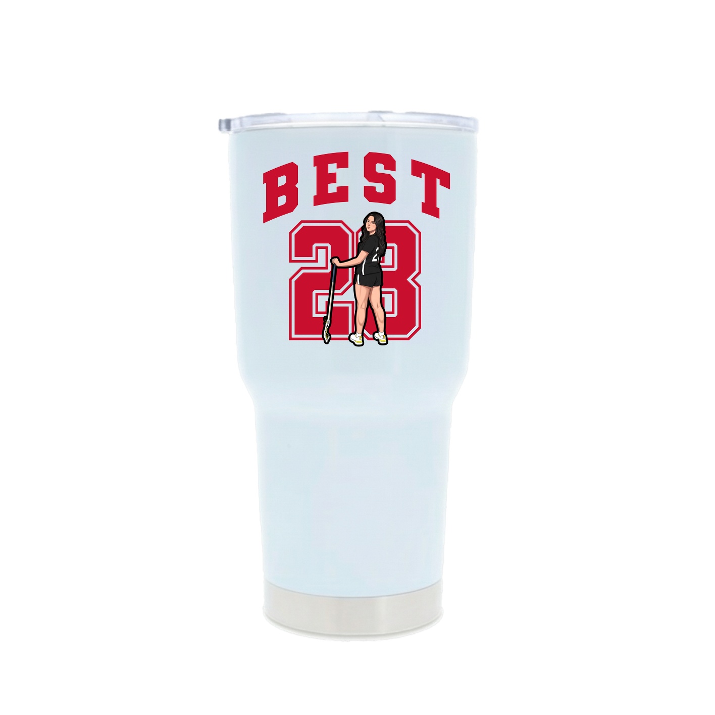 30oz Stainless Steel Tumbler — Number in White