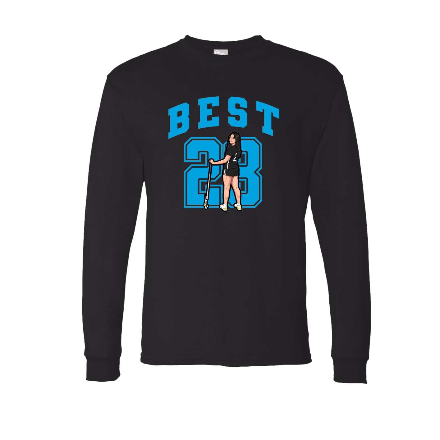 Long Sleeve Tee — Number in Black