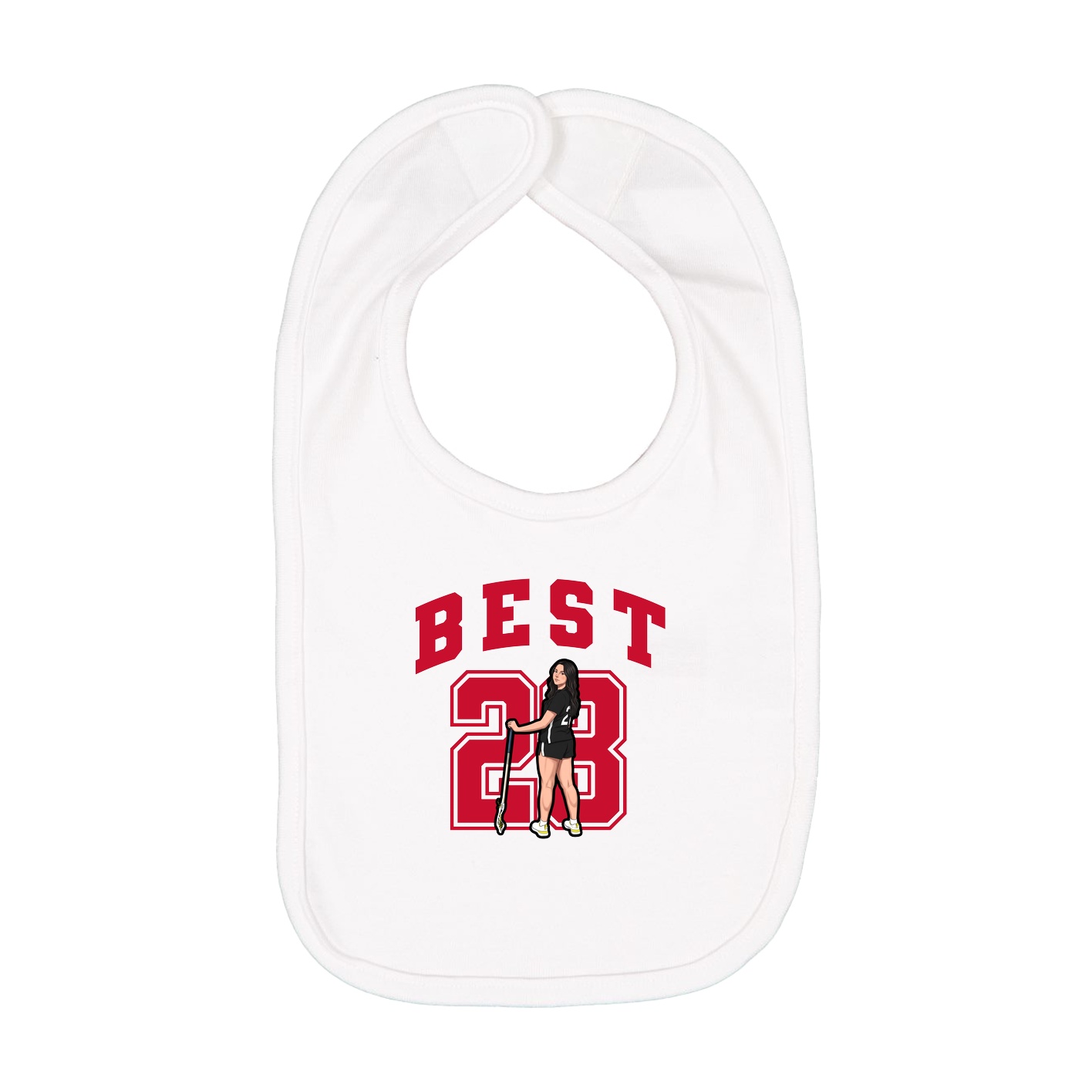 Infant Bib — Number in White