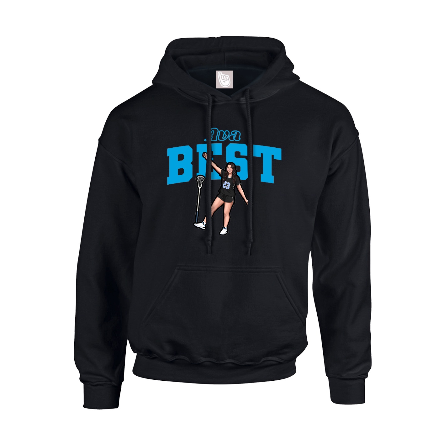 Youth Hoodie — Name Arch in Black