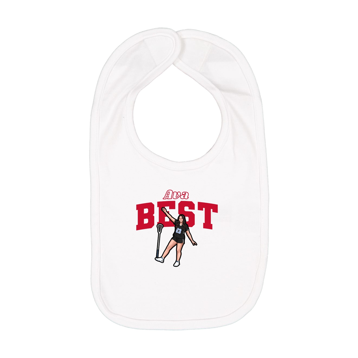 Infant Bib — Name Arch in White