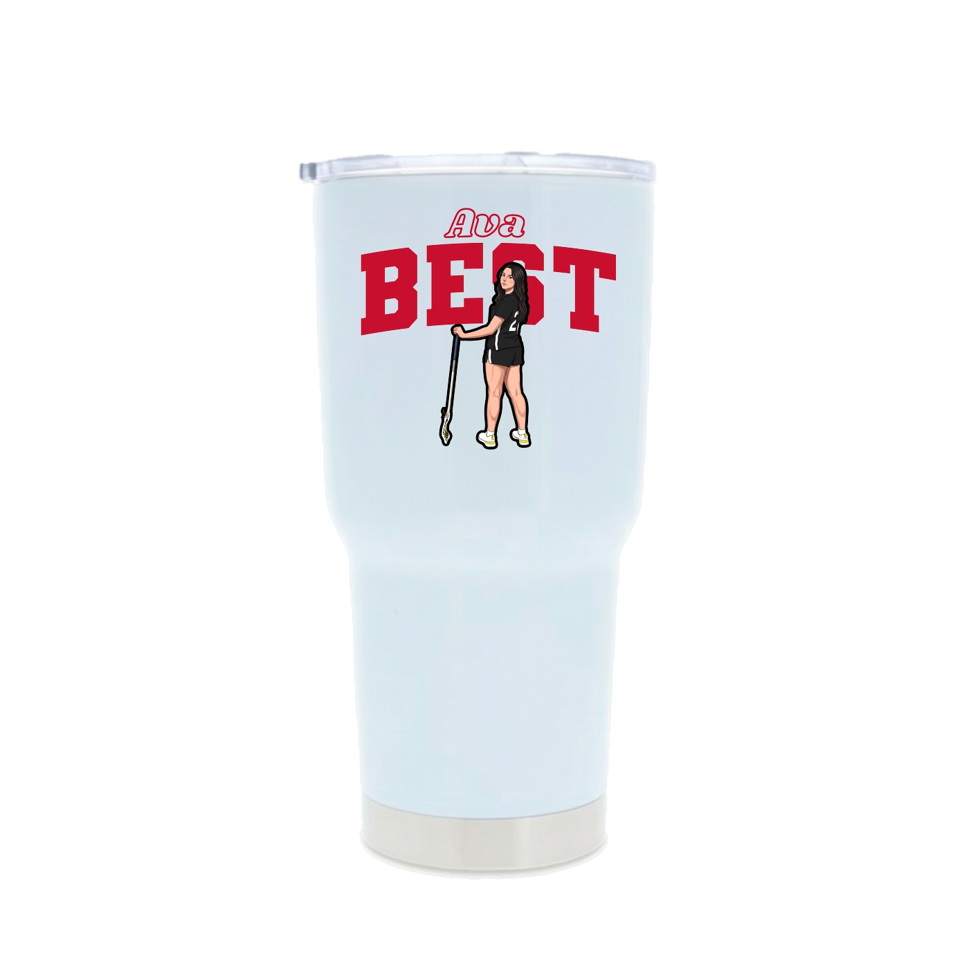 30oz Stainless Steel Tumbler — Name Arch in White